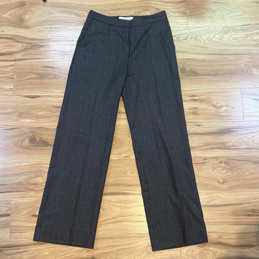 Max Mara Womens US 8 Gray Pinstripe Dress Pants Italy